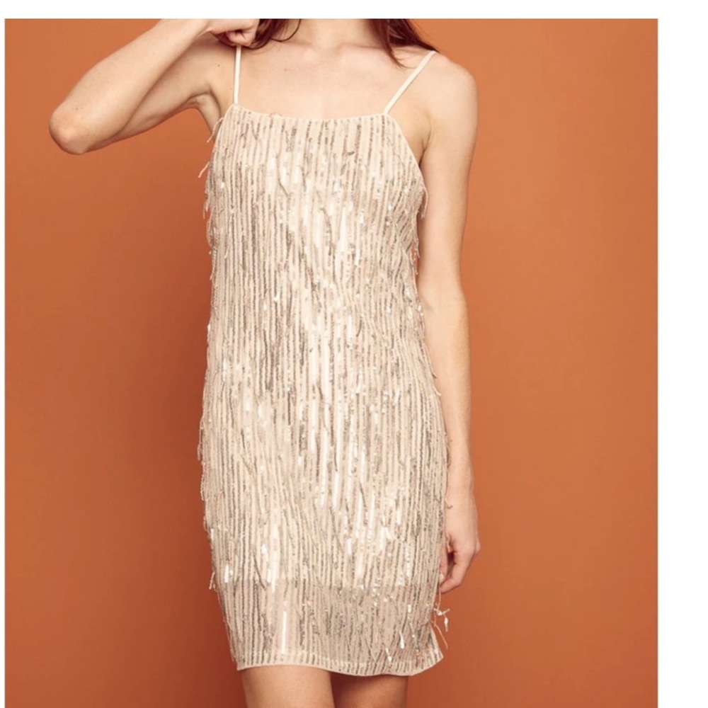 Trixxi Gold Sequin Slip Mini Dress